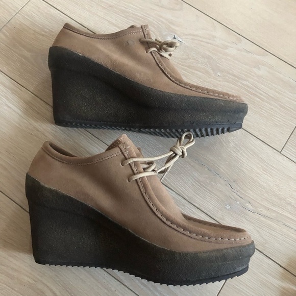 Geox x Patrick Cox Suede Wedge Heel Shoes in Beige Size 39EU Made in Italy - Picture 6 of 10